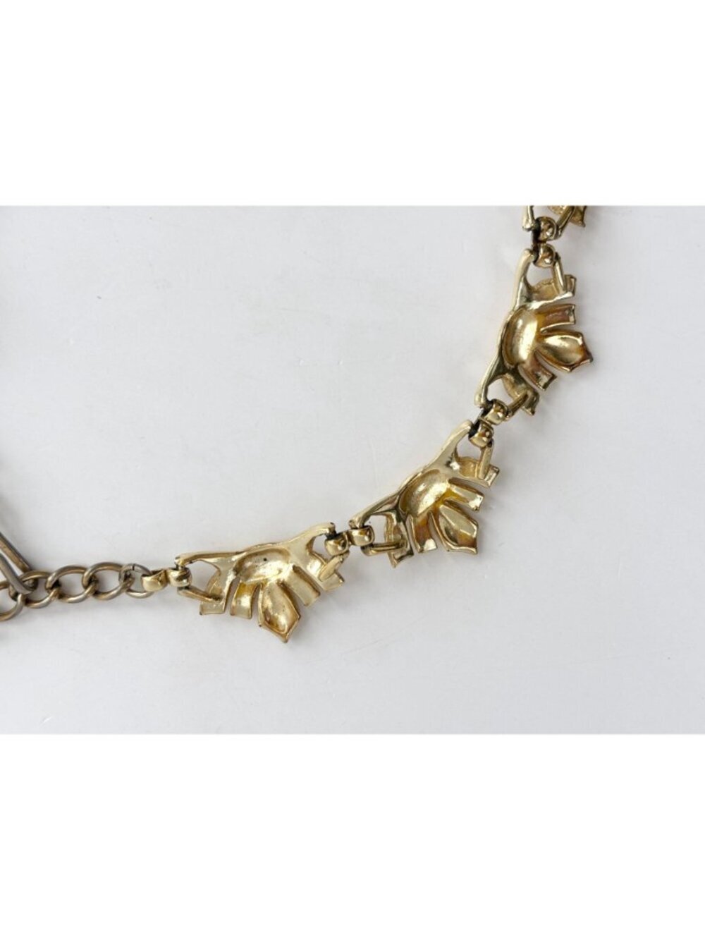Coro Signed Gold Toned Designer Chainlink Abstract Vintage 80's Bracelet - 18" - Picture 14 of 16